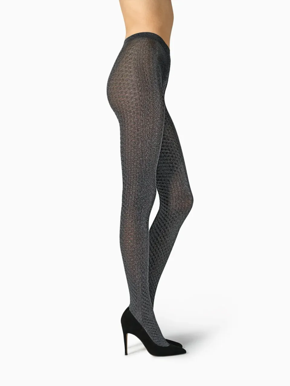 Fogal Kristal 40D strømpebukser sort sølv glimmer