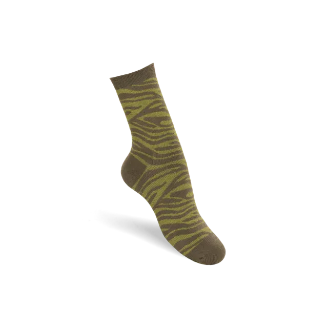 Funq Wear Zebra komfortstrømper grøn økologisk bomuld
