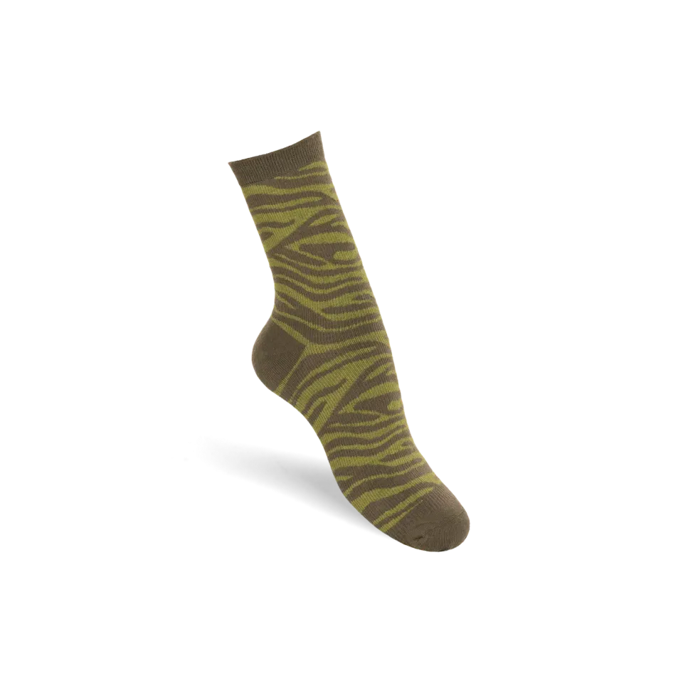 Funq Wear Zebra komfortstrømper grøn økologisk bomuld