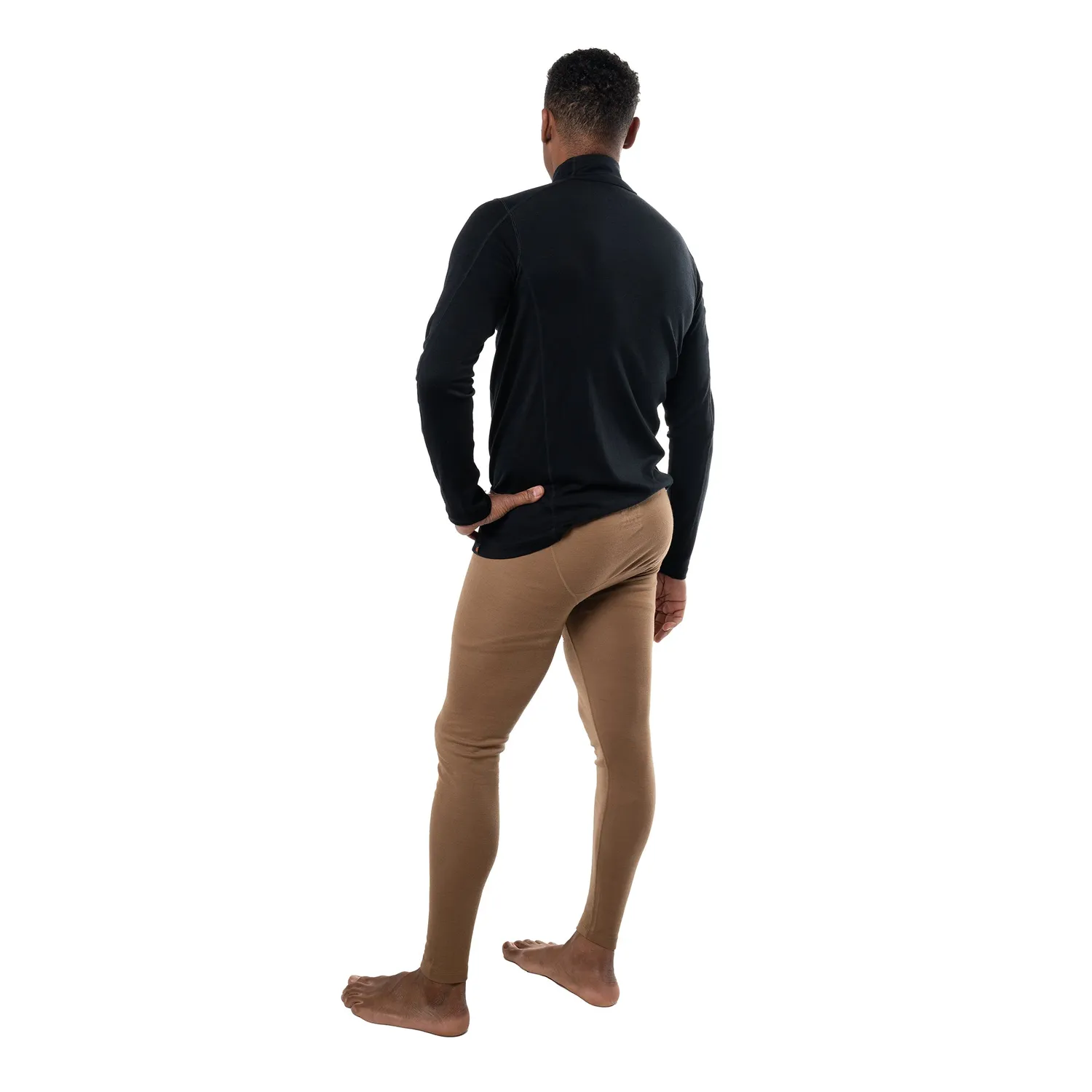 Point6 Mid-Weight 1/4 Zip undertrøje merinould sort