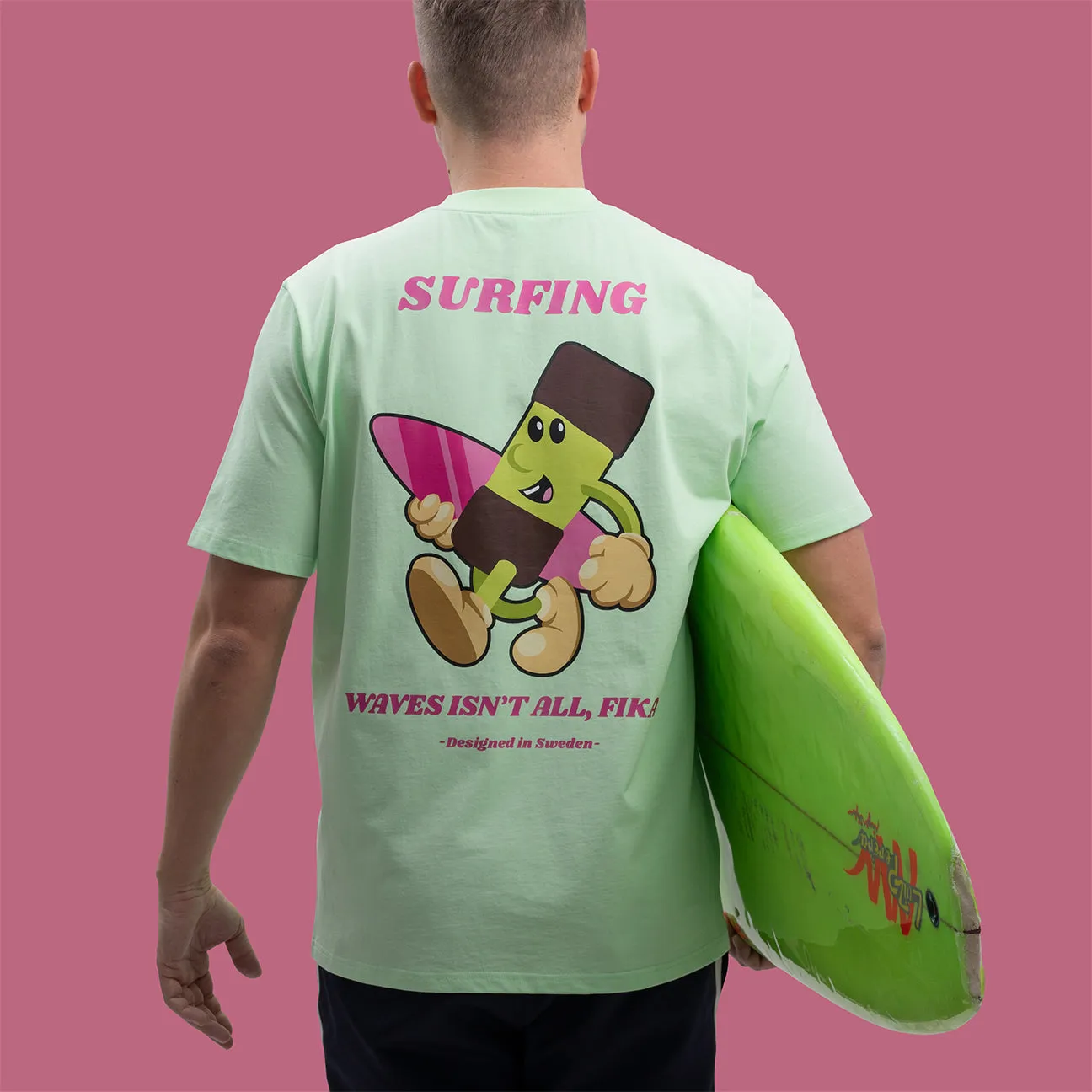 Svensk Husman Surfing Støvsuger T-shirt grøn