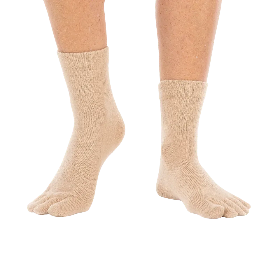Funq Wear Warm Five tåstrømper 35/37 beige tyk