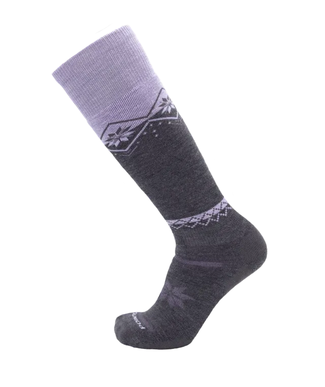 Point6 Snowflake Block Medium knæstrømper gray uld