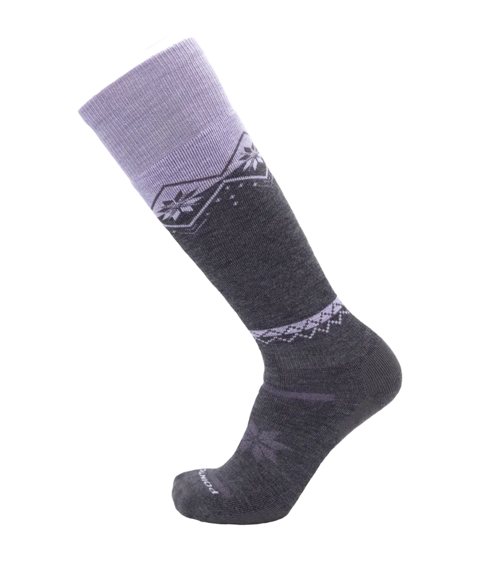 Point6 Snowflake Block Medium knæstrømper gray uld