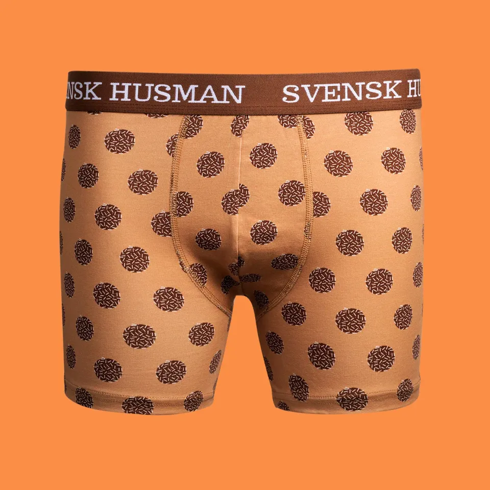 Svensk Husman Boxer boxershorts S brun chokoladekugle