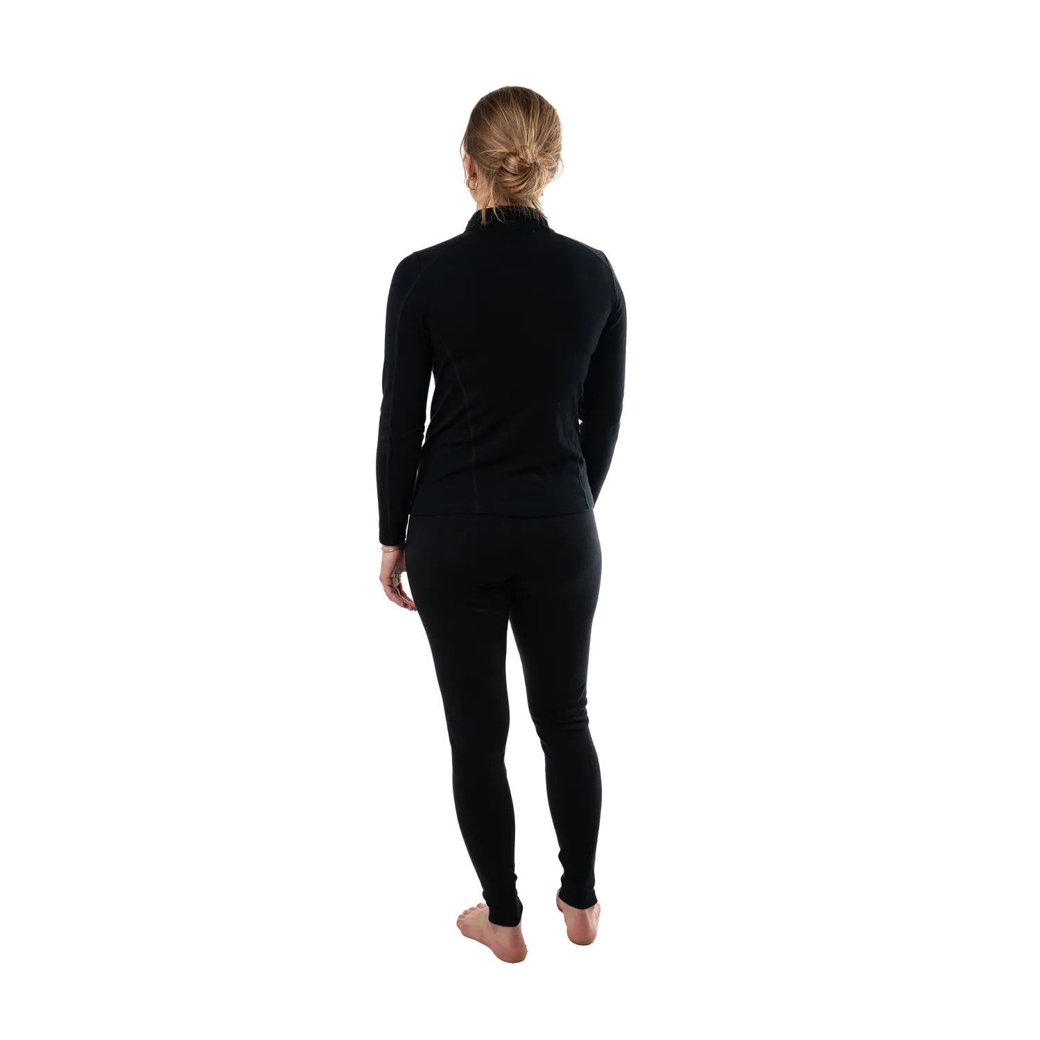 Point6 Base Layer Mid-Weight 1/4 Zip undertrøje sort merino