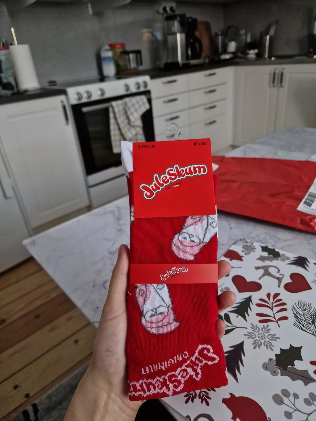 Svensk Husman Juleskum Original strømper 1-par 36-40 bomuld