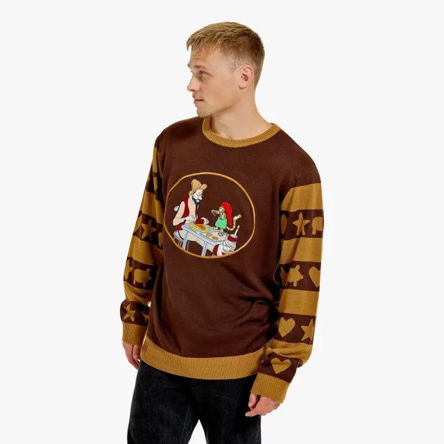 Svensk Husman Pettson bager julesweater herre brun