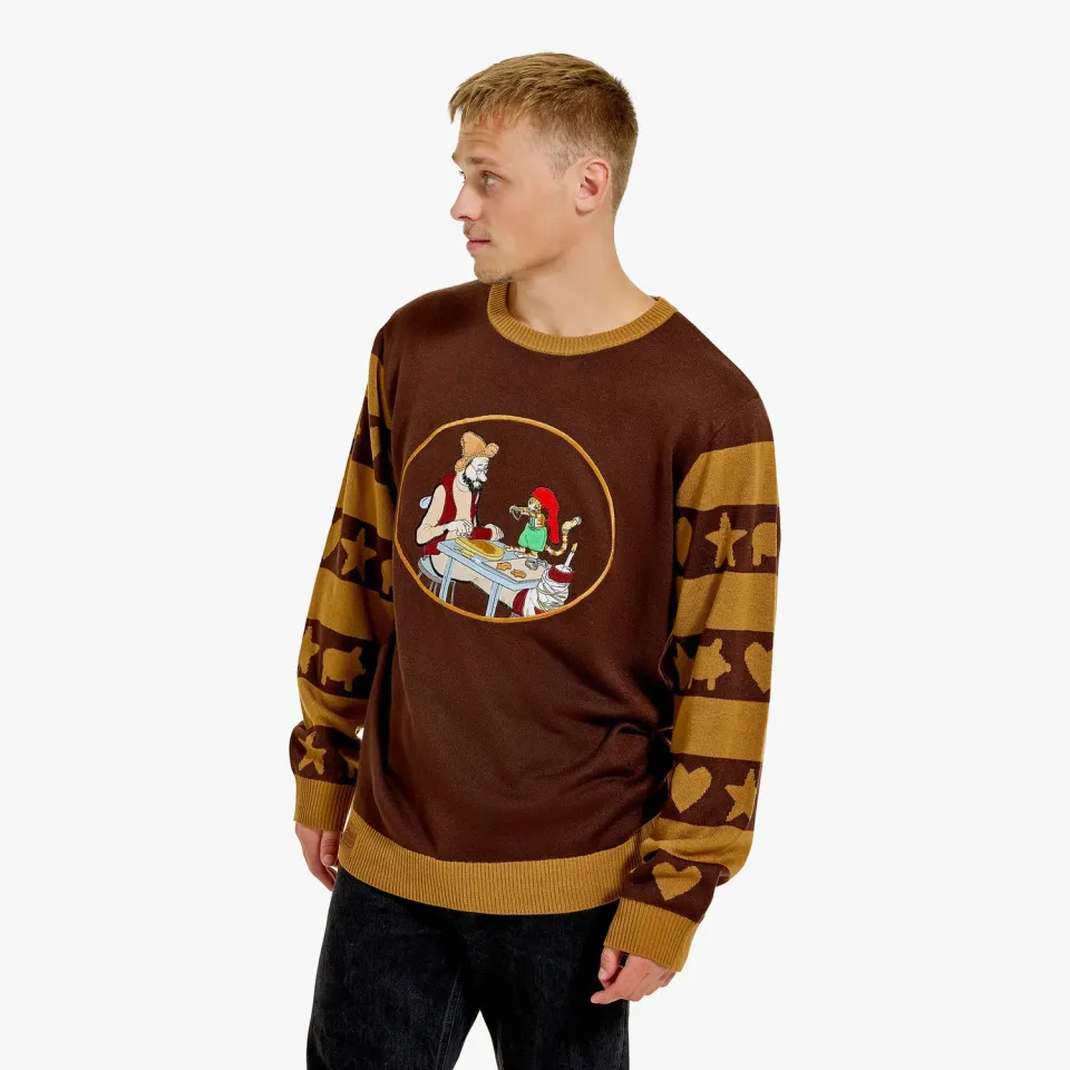 Svensk Husman Pettson bager julesweater herre brun
