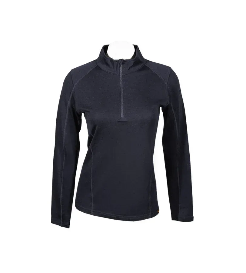 Point6 Base Layer Mid-Weight 1/4 Zip undertrøje sort merino