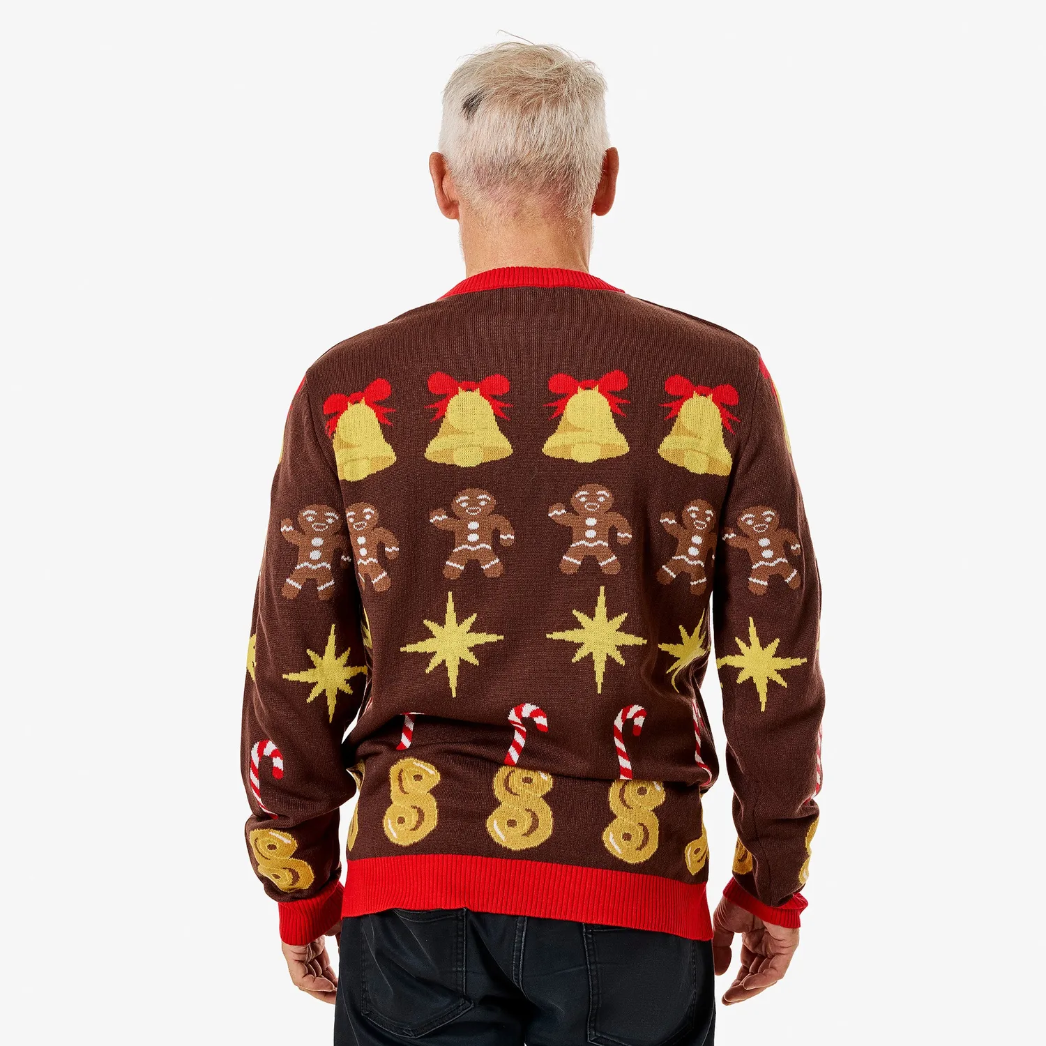 Svensk Husman Klassisk Brun juletrøje herre akryl XS-XXL