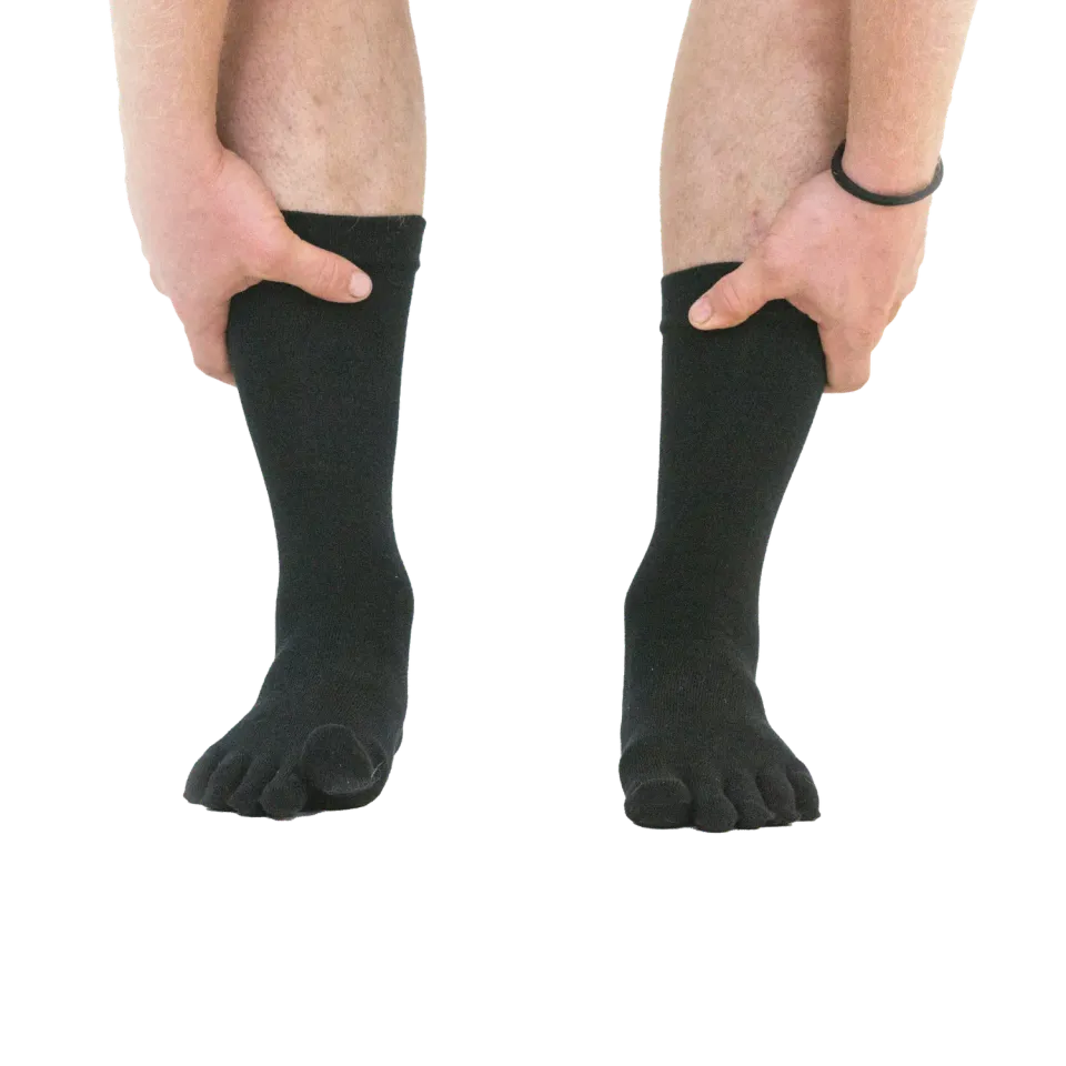Funq Wear Five tåsokker sorte bomuld 41/42