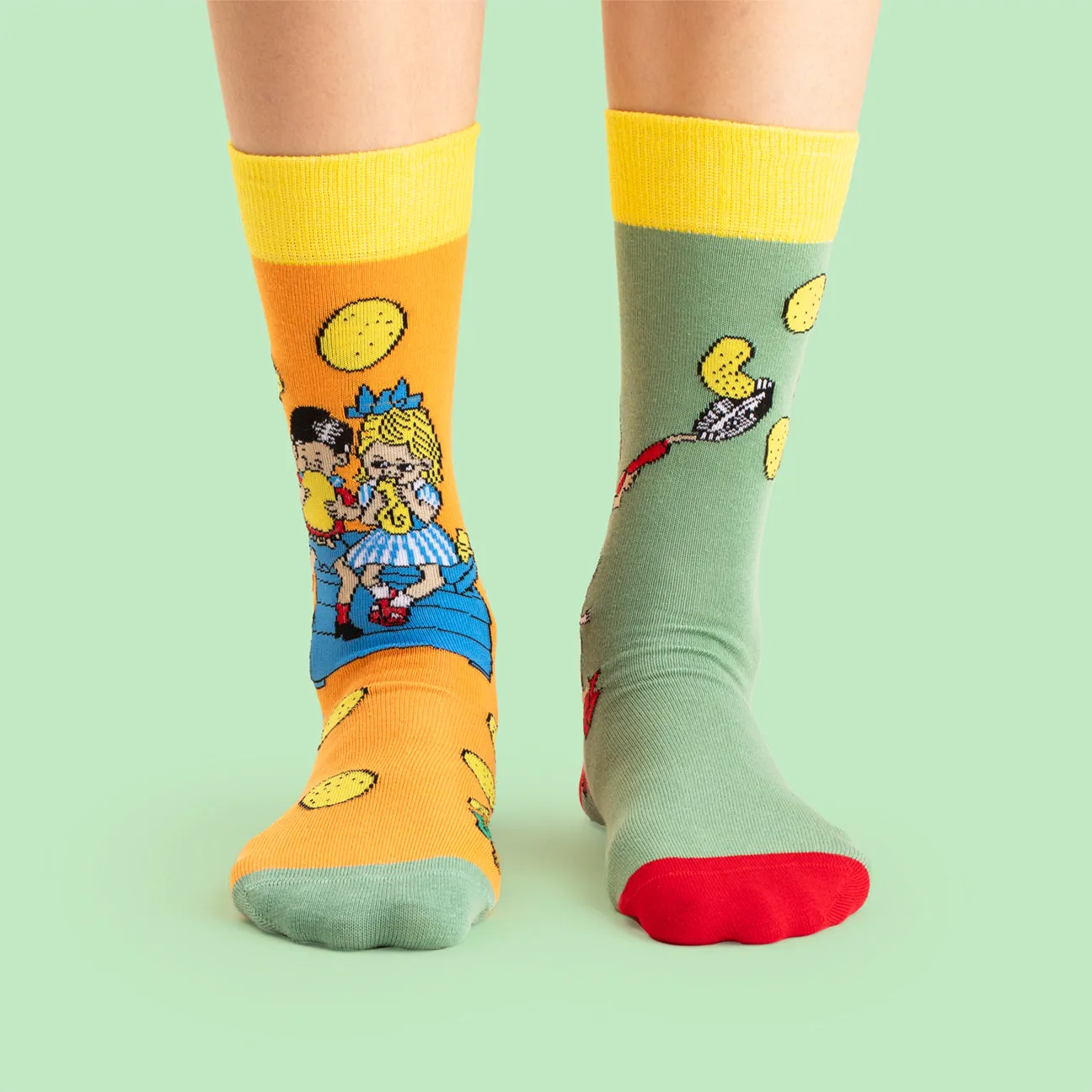 Svensk Husman Pippi Pandekager sokker bomuld unisex