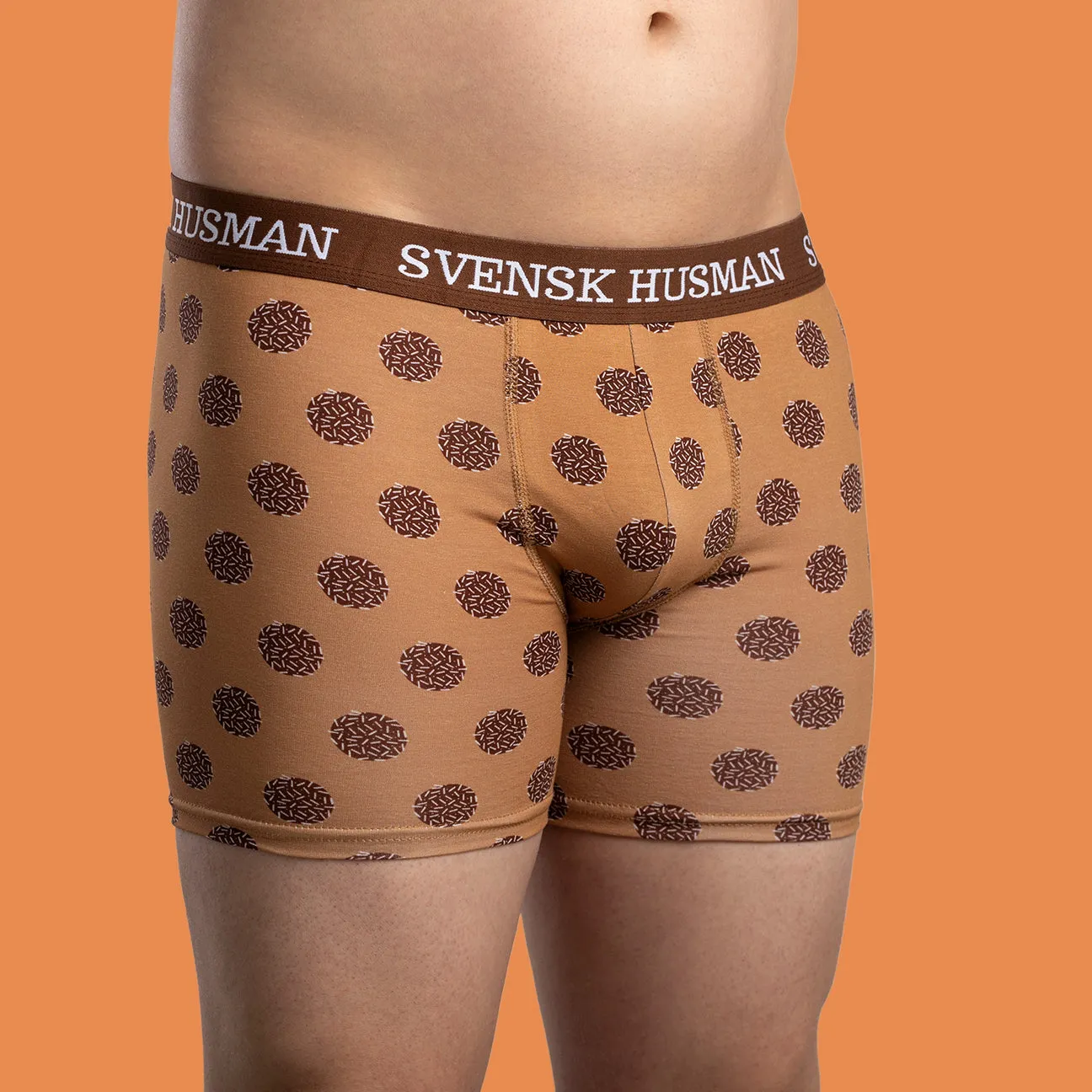 Svensk Husman Boxer boxershorts S brun chokoladekugle
