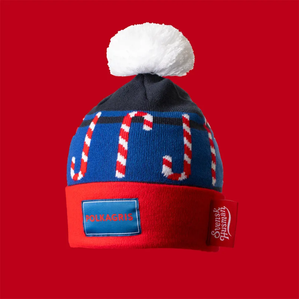 Svensk Husman Sukkerstok hue rød polyester one size