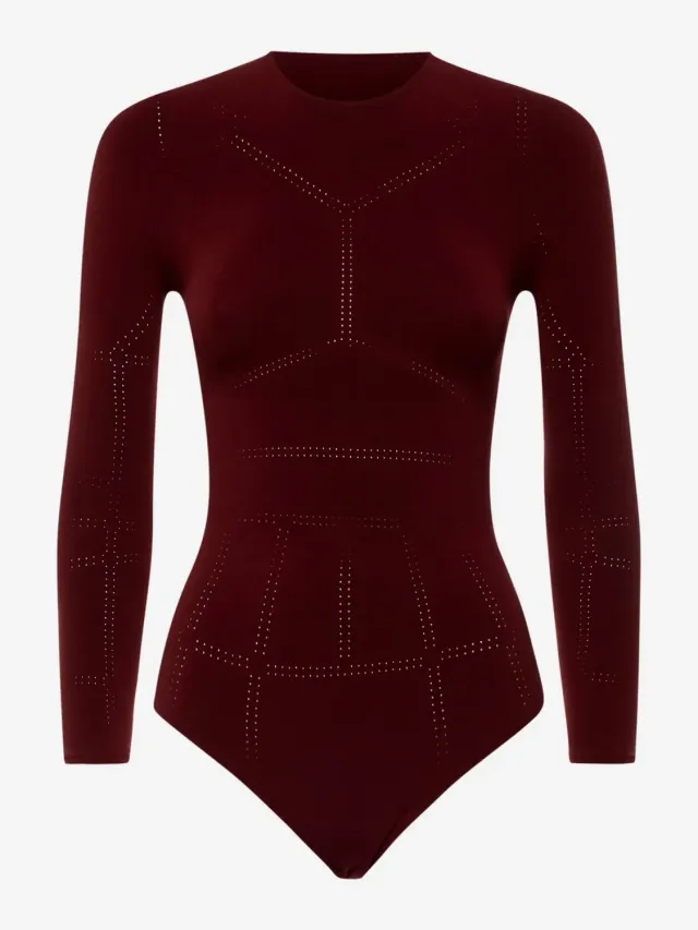 Fogal Carida bodysuit sort S-M – lange ærmer tanga