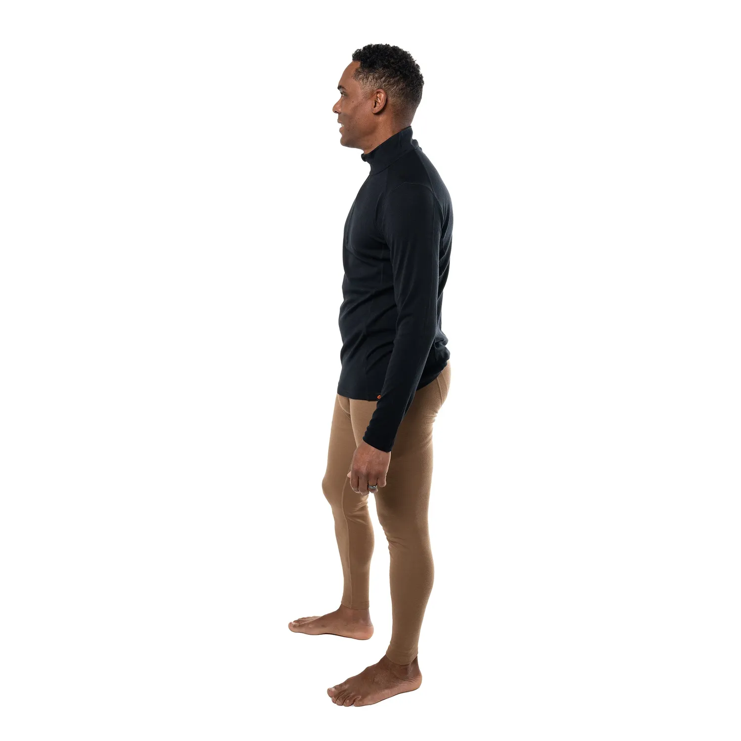 Point6 Mid-Weight 1/4 Zip undertrøje merinould sort