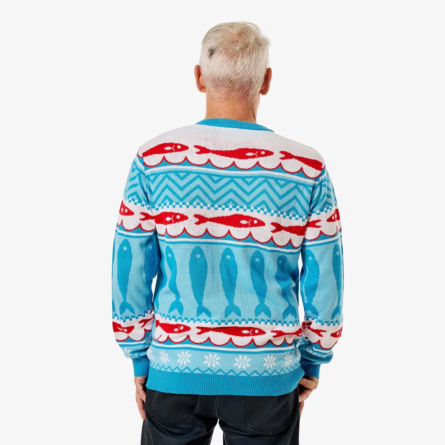 Svensk Husman Sild juletrøje herre akryl XS-XXL blå