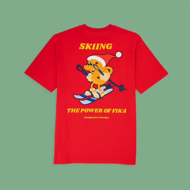 Svensk Husman Skiløb Lussebulle t-shirt rød oversize