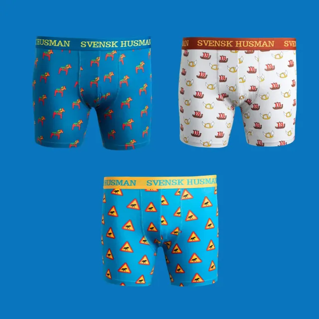 Svensk Husman Svenska ikoner boxershorts 3-pak bomuld