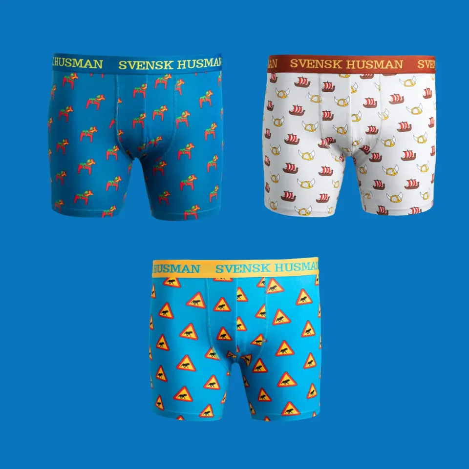 Svensk Husman Svenska ikoner boxershorts 3-pak bomuld