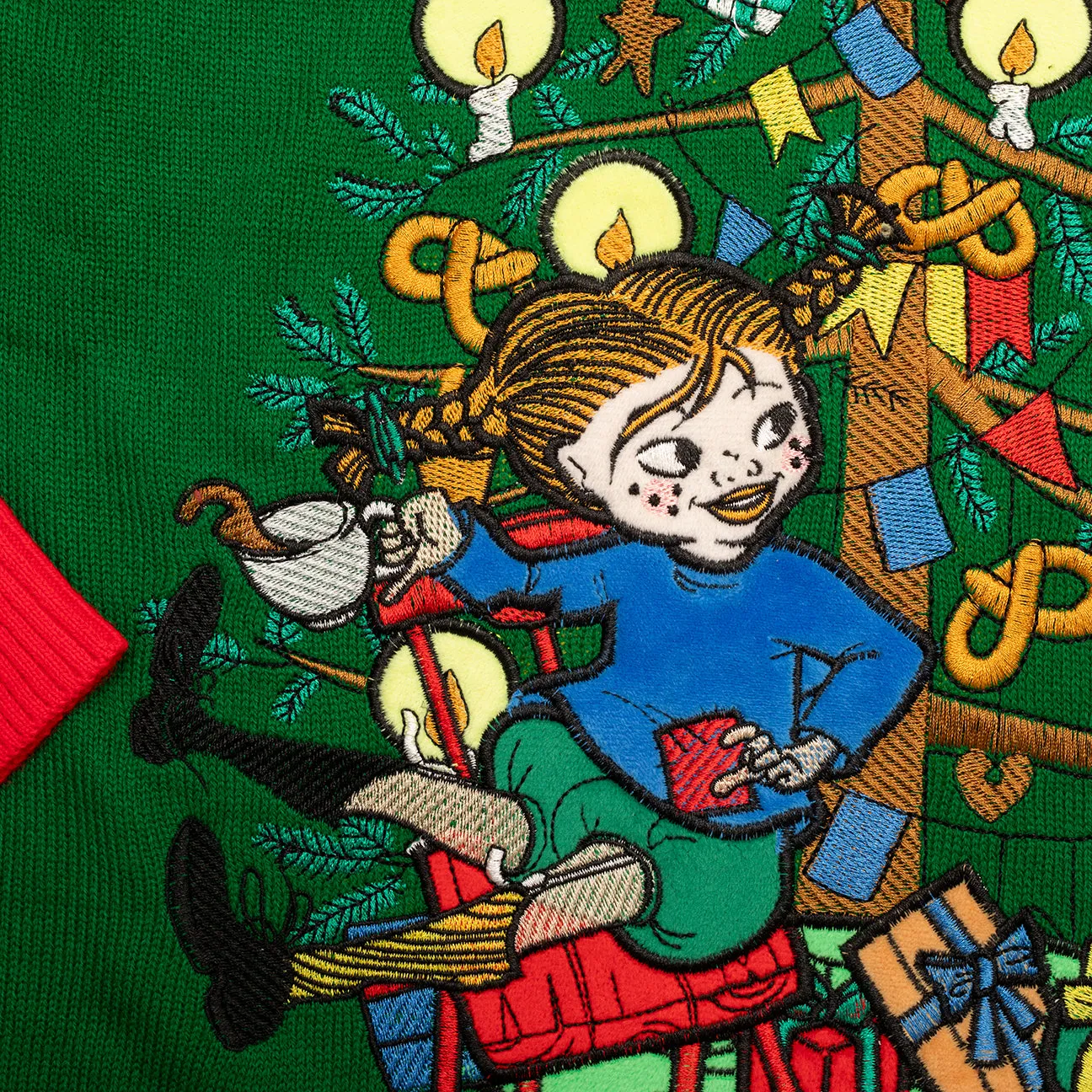 Svensk Husman Pippi julgran juletrøje herre akryl