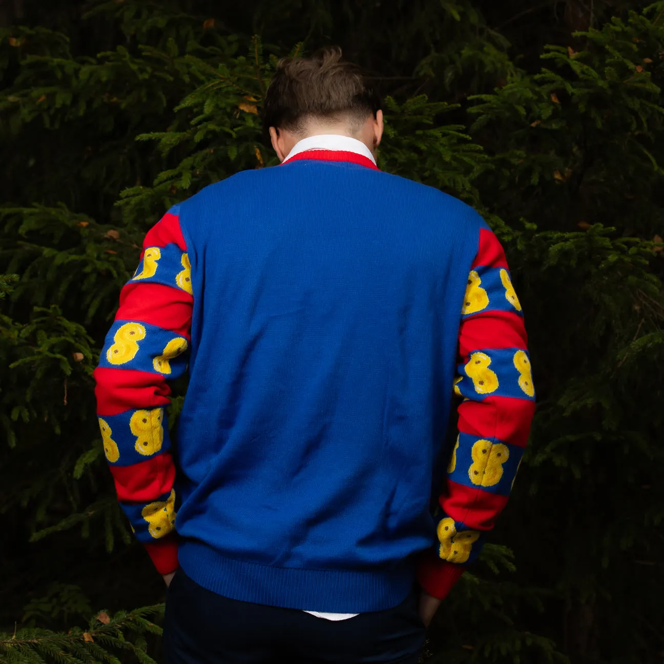 Svensk Husman Lussebulle julesweater herrer rød