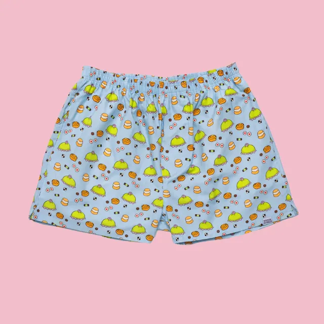 Svensk Husman Fika lyseblå boxershorts S-XXL 100% bomuld