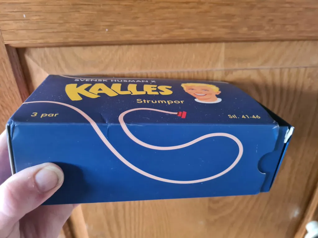 Svensk Husman Kalles kaviarboks Original strømper 3-pak 36-40 bomuld