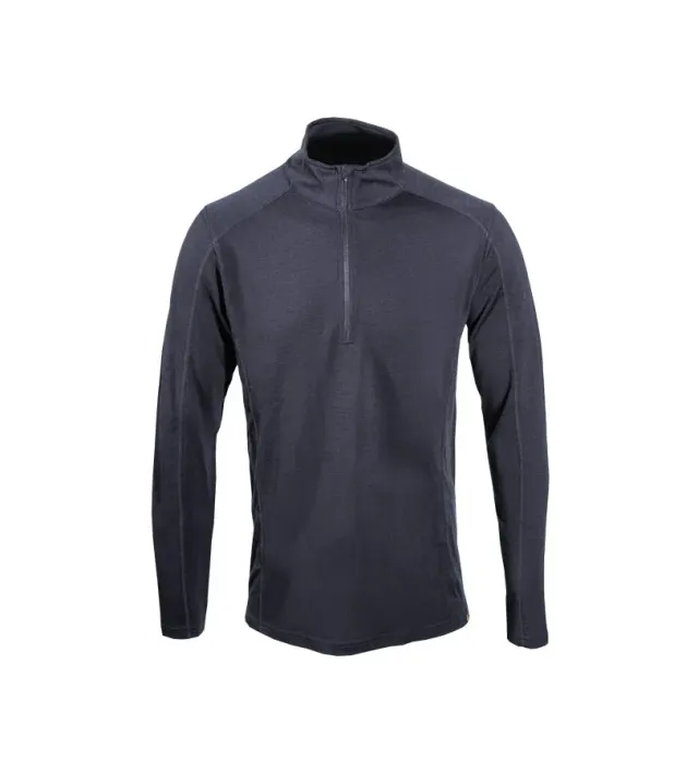 Point6 Mid-Weight 1/4 Zip undertrøje merinould sort