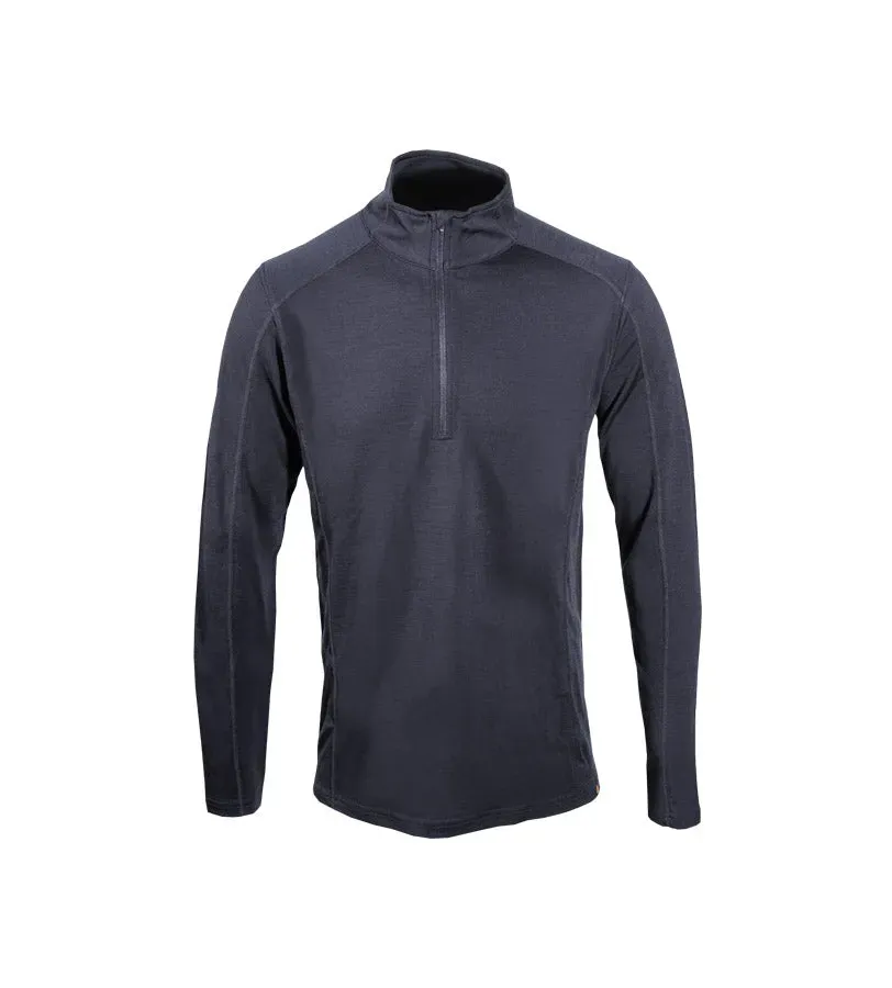 Point6 Mid-Weight 1/4 Zip undertrøje merinould sort