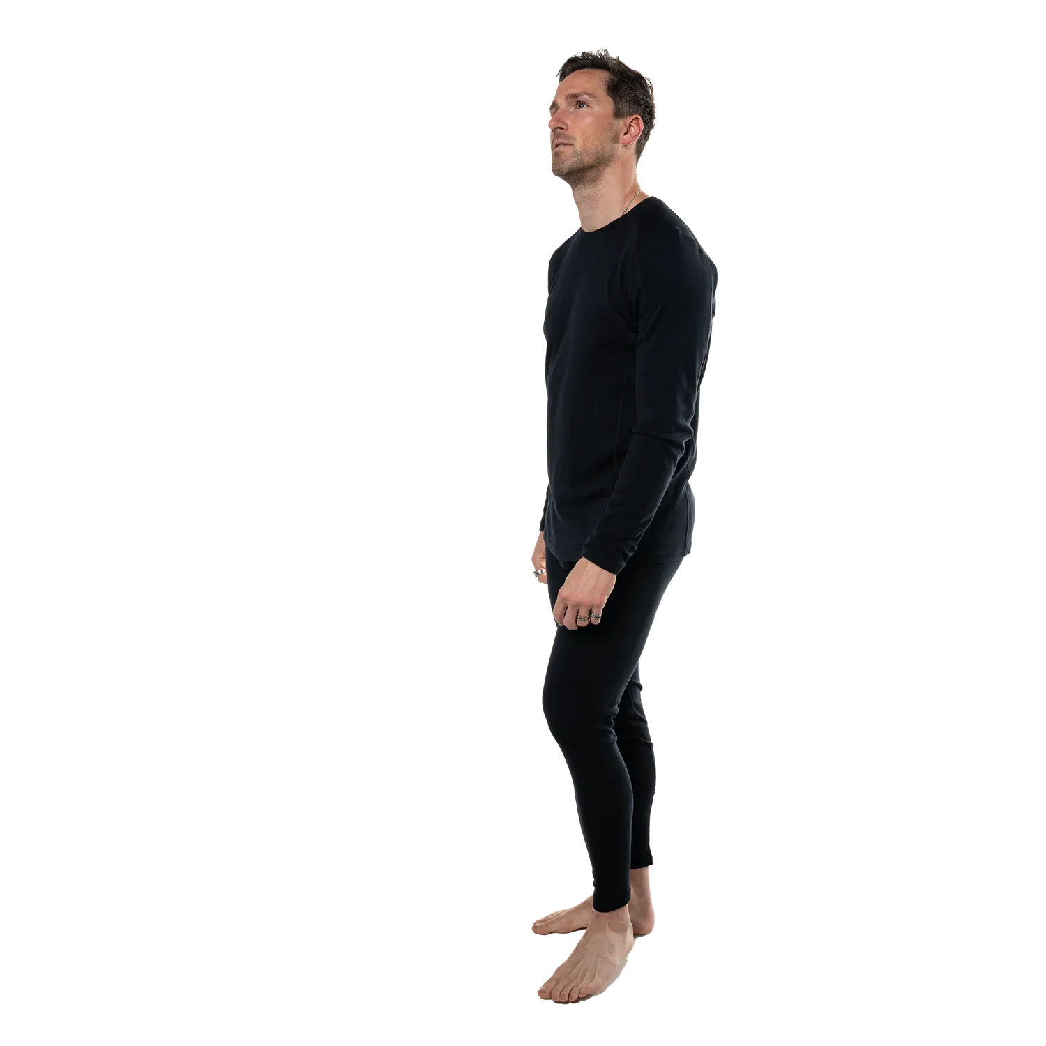 Point6 Men's Base Layer Long Sleeve Mid-Weight Crew uldtrøje sort