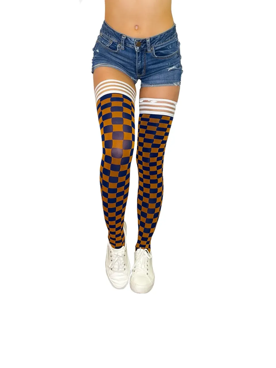Kix'ies Game Day stay-ups Orange-Navy fan strømper