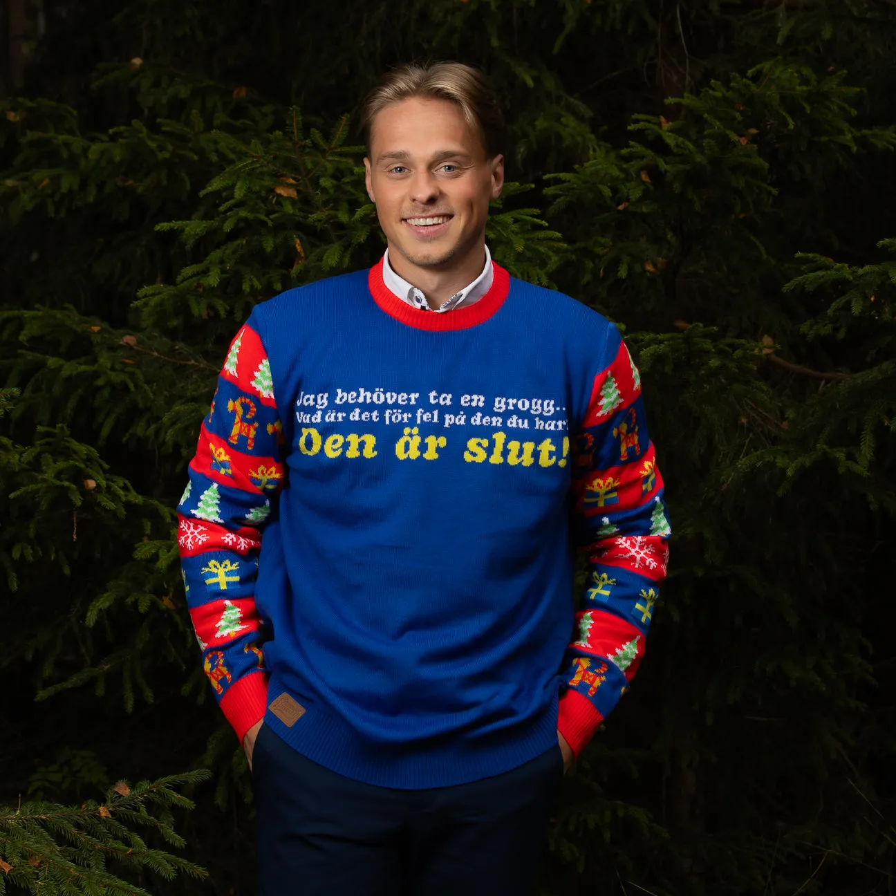Svensk Husman Jeg skal have en grog julesweater herre rød