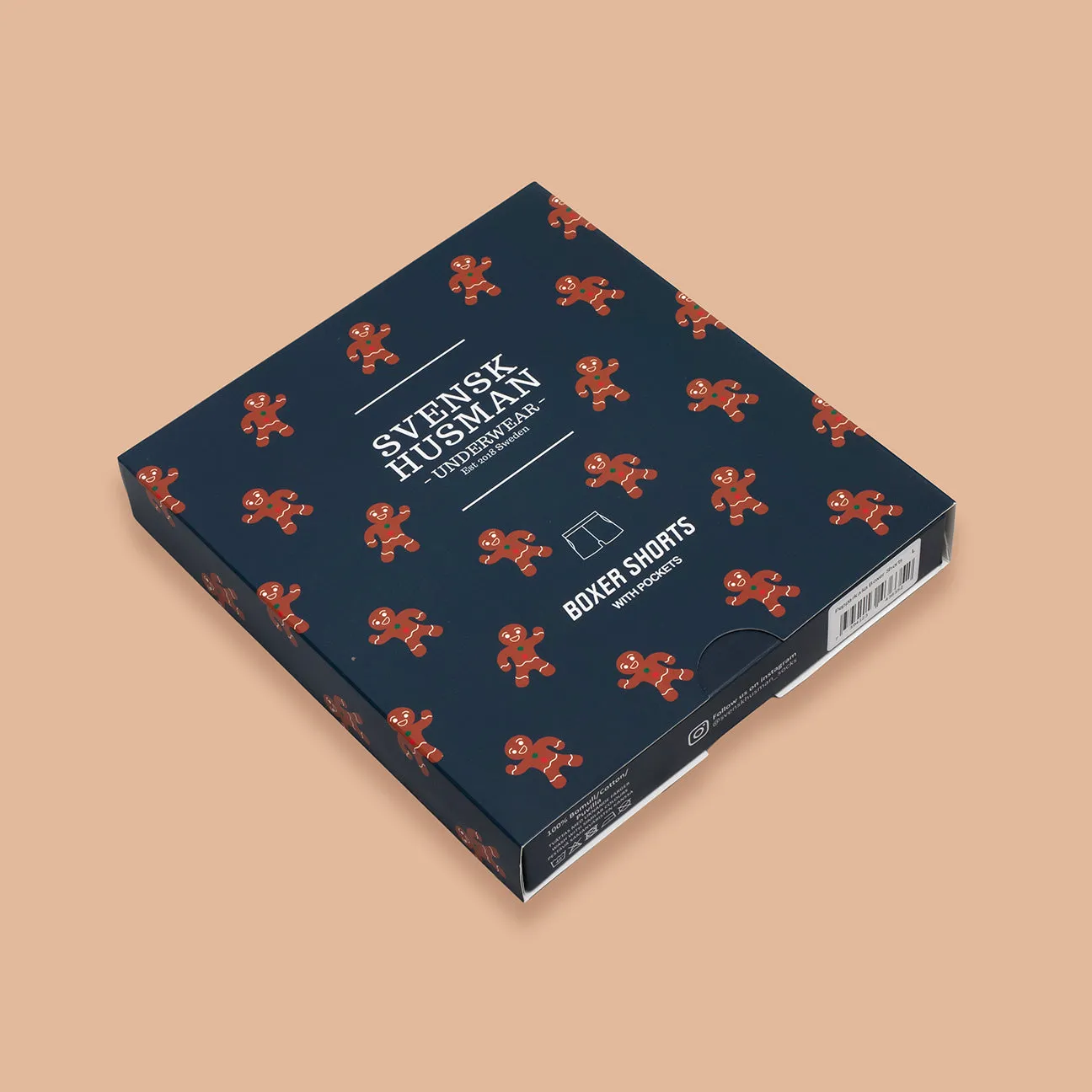 Svensk Husman Pepparkaka boxershorts unisex lommer