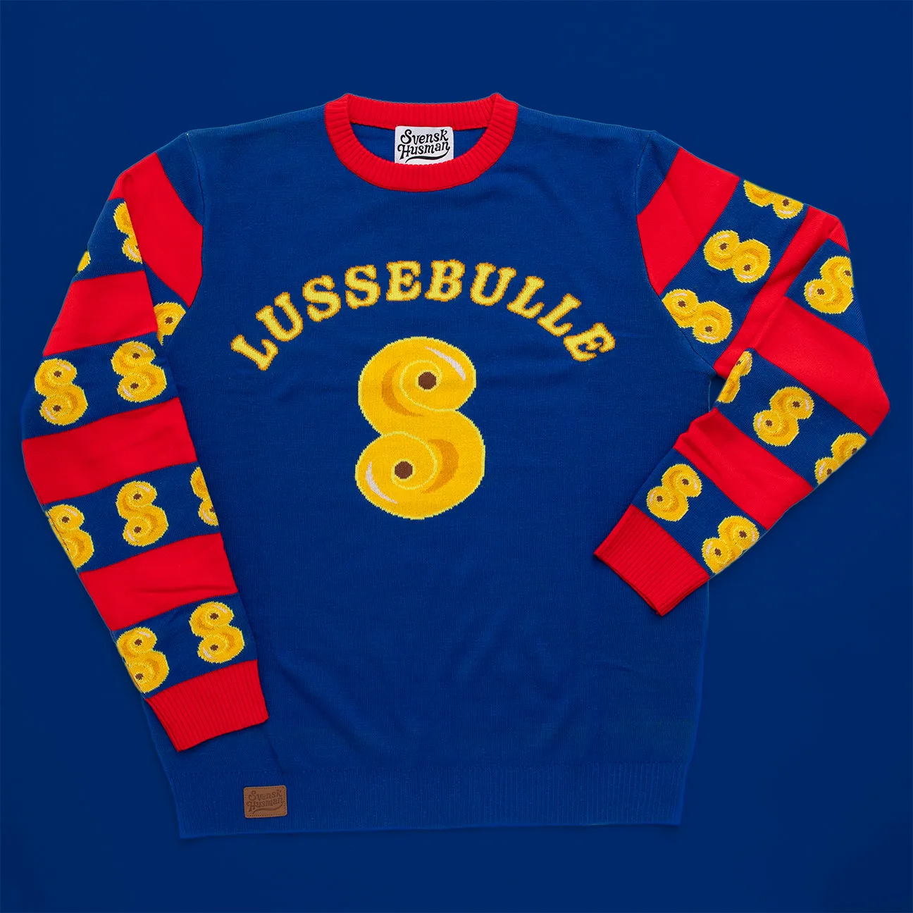 Svensk Husman Lussebulle julesweater herrer rød