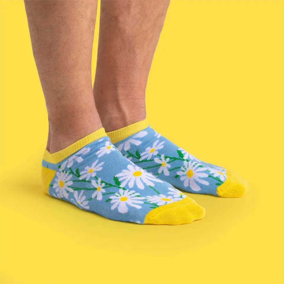 Svensk Husman Daisy sneakersokker bomuld marguerit