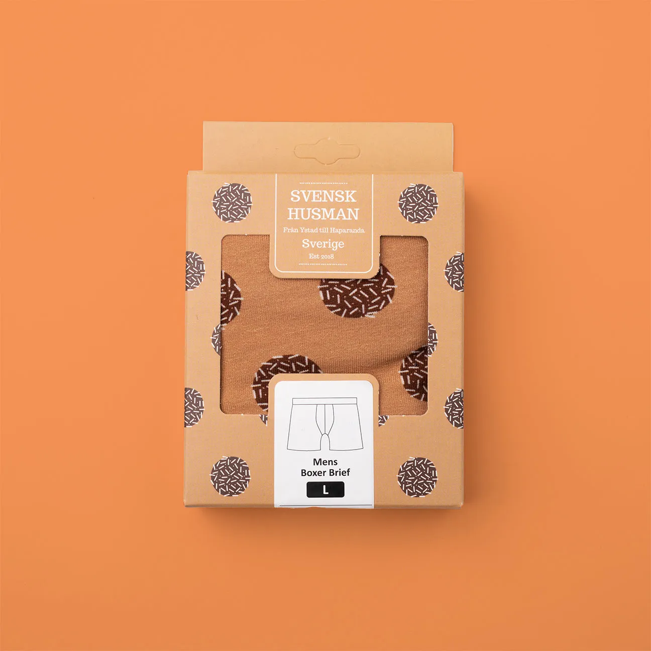 Svensk Husman Boxer boxershorts S brun chokoladekugle