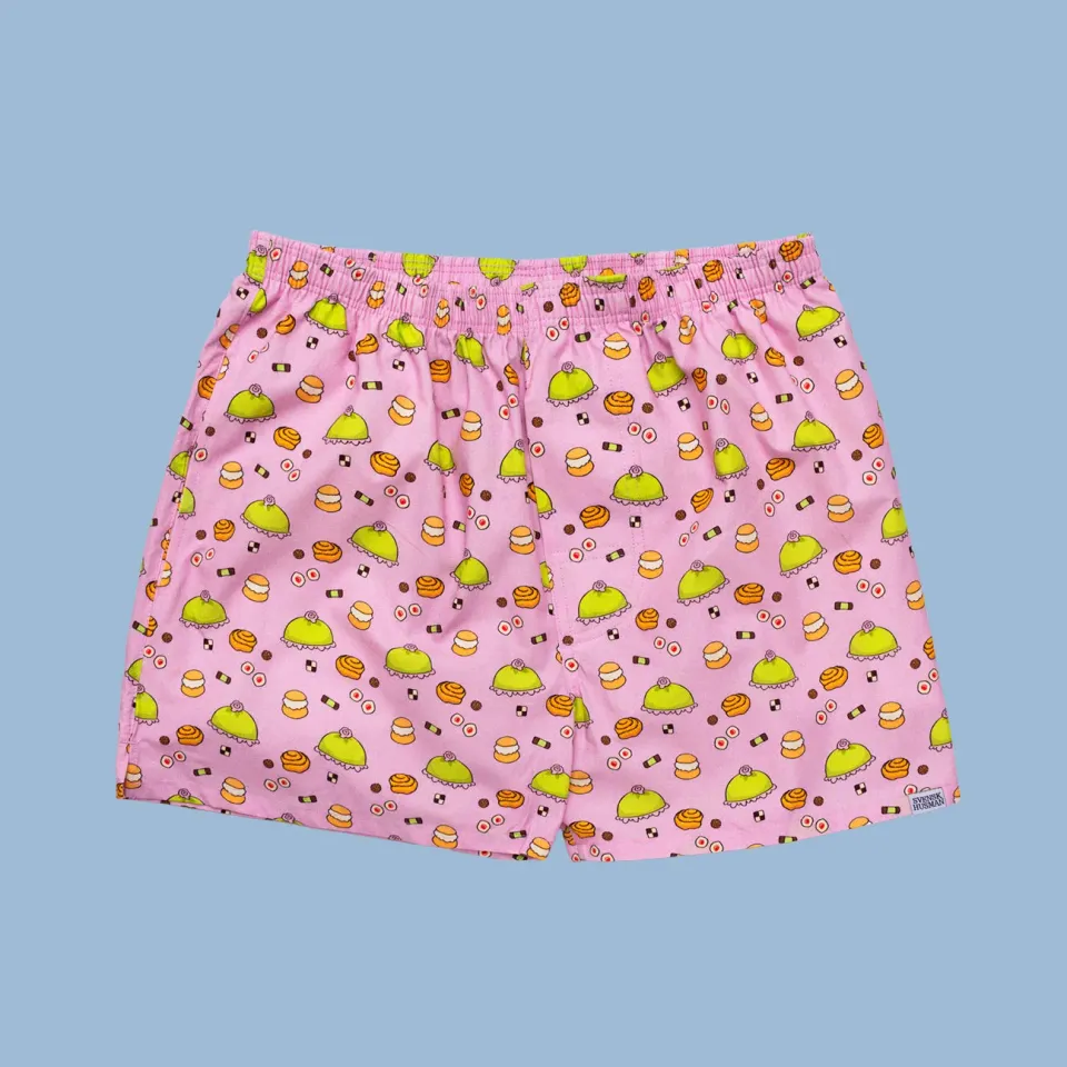 Svensk Husman Fika Pink boxershorts S-XXL lyserød bomuld