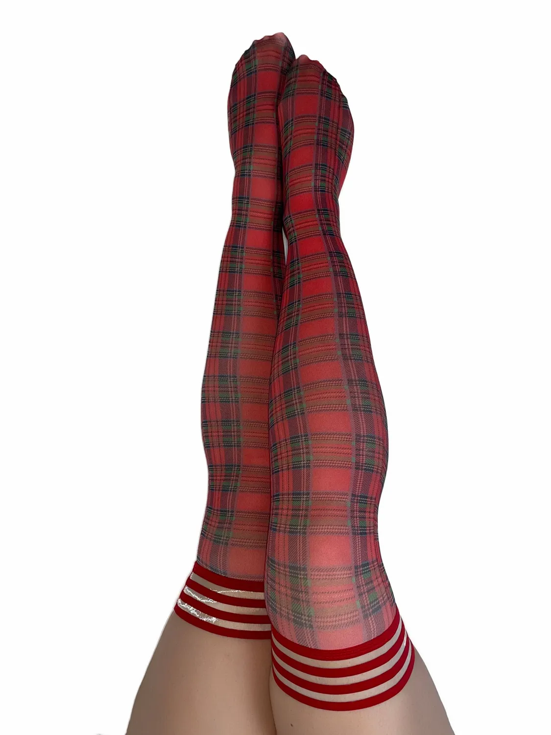 Kix'ies Grace stay-ups rød ternet plaid