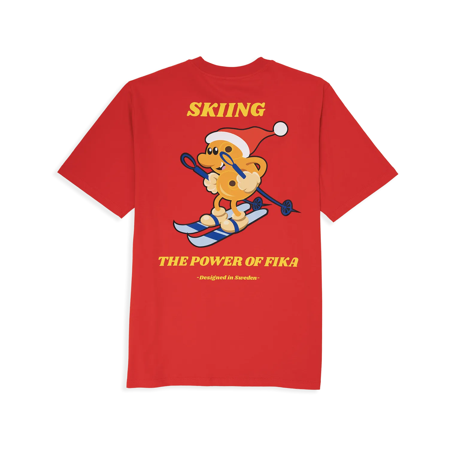 Svensk Husman Skiløb Lussebulle t-shirt rød oversize
