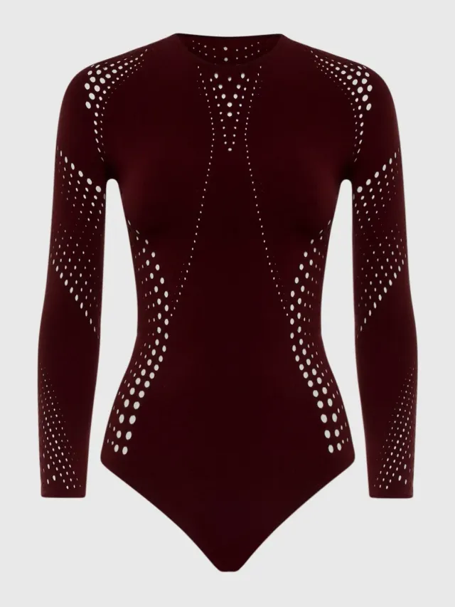 Fogal Cythere bodystocking lange ærmer sort formende