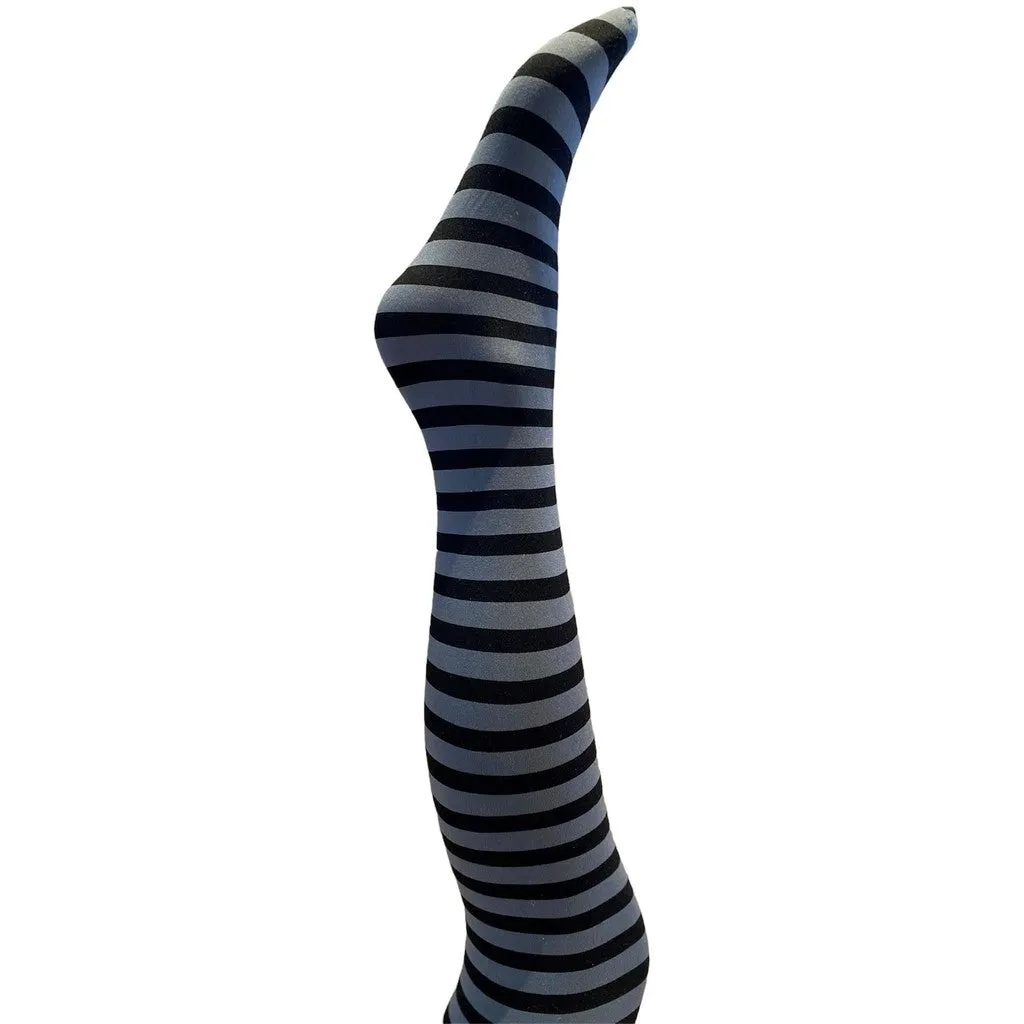 Moi Nini stripe strømpebukser mellemgrå 80 denier