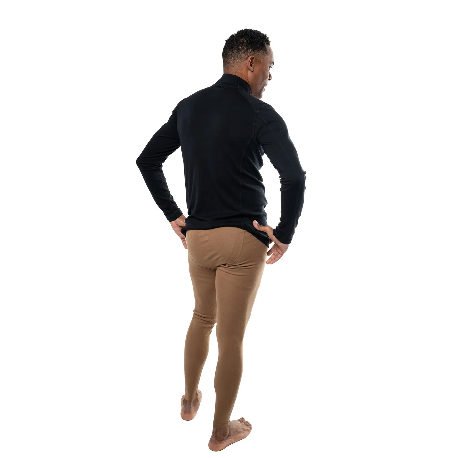 Point6 Mid-Weight 1/4 Zip undertrøje merinould sort