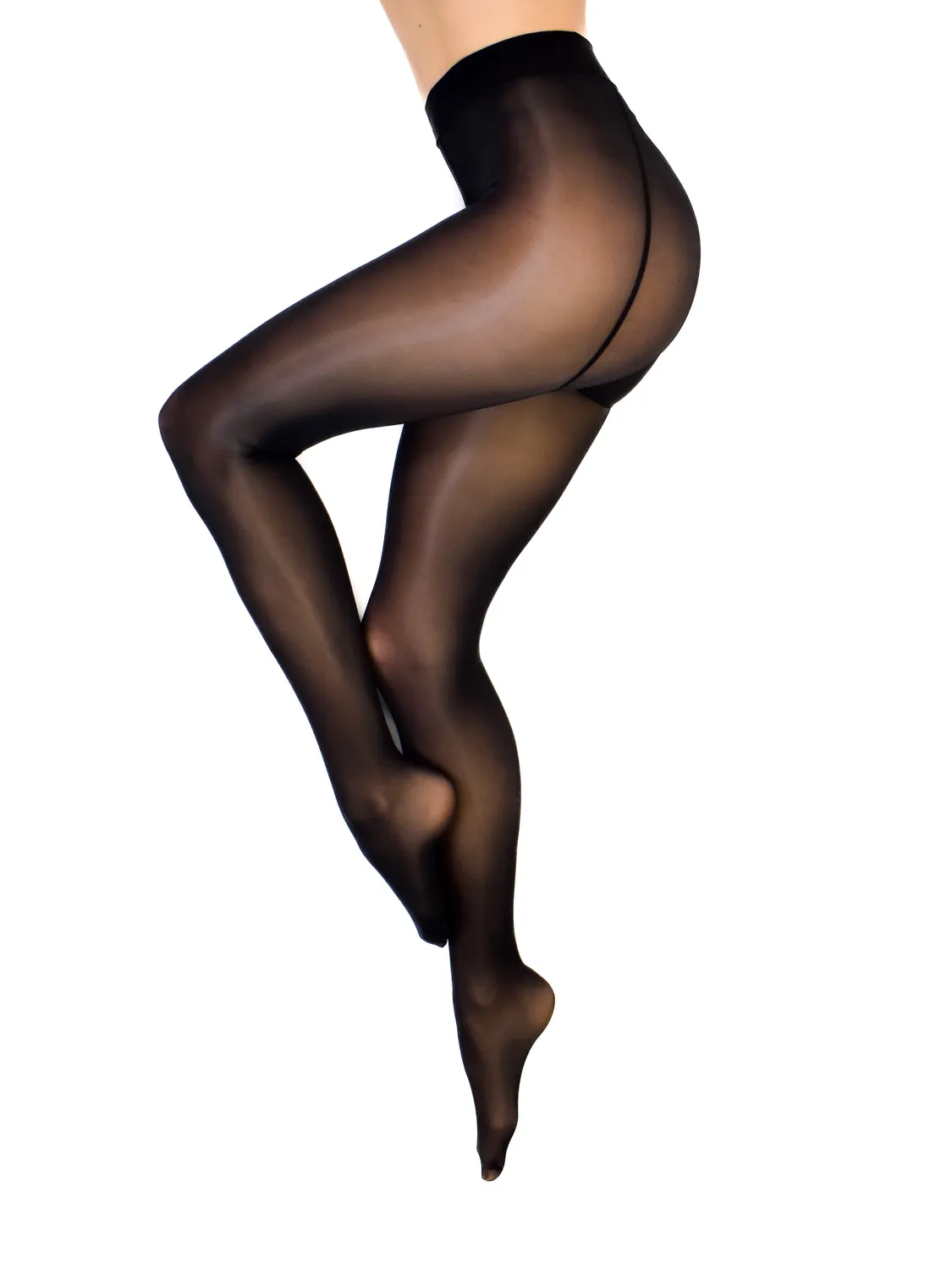 Kix'ies Semi-Sheer strømpebukser Sort shiny