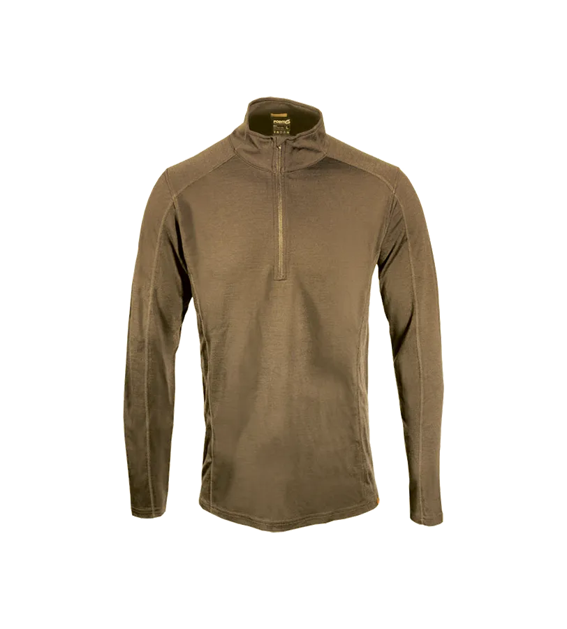 Point6 Mid-Weight 1/4 Zip undertrøje merinould sort