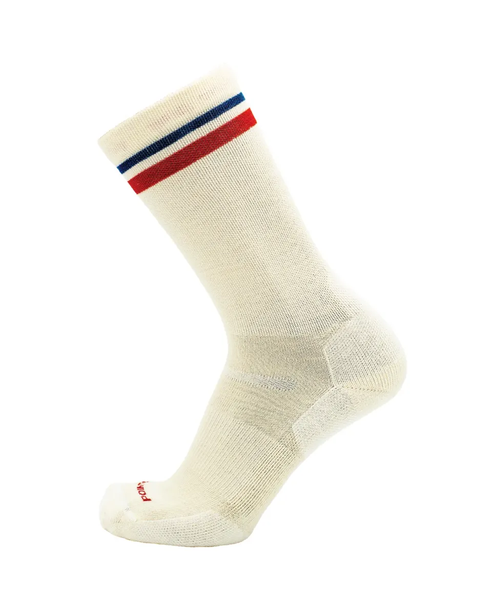 Point6 Athletic Stripe Extra Light Crew uldsokker white cedar