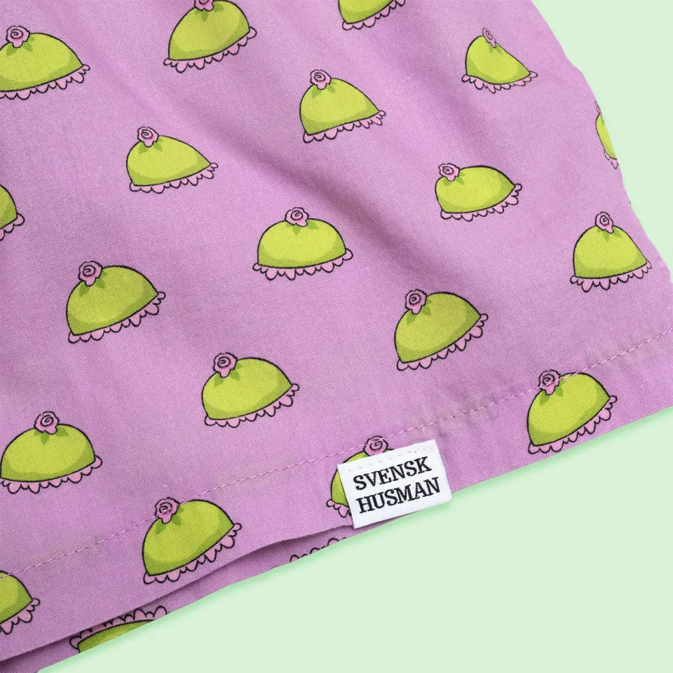 Svensk Husman Tårta boxershorts unisex lilla lommer