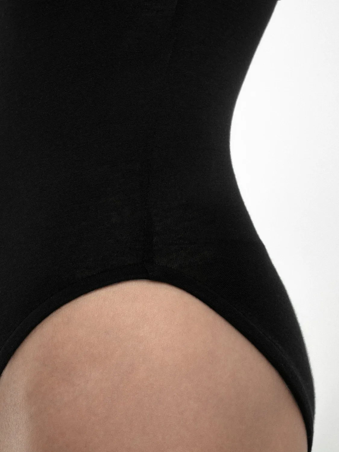 Fogal Zurich bodysuit langærmet polo sort bomuld-modal