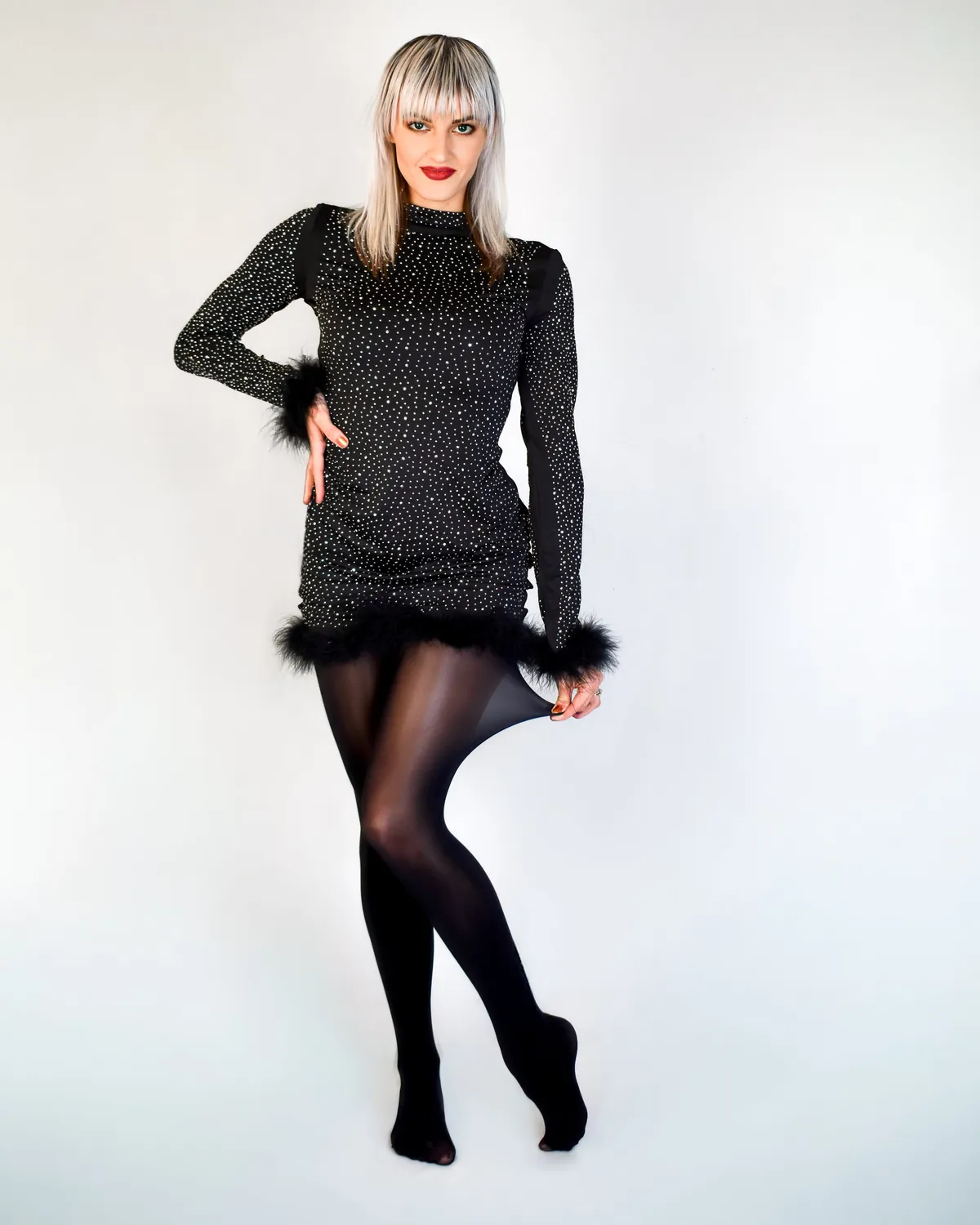 Kix'ies Semi-Sheer strømpebukser Sort shiny